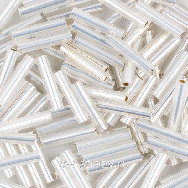 Бисер стеклярус 9 mm #2100 Белый