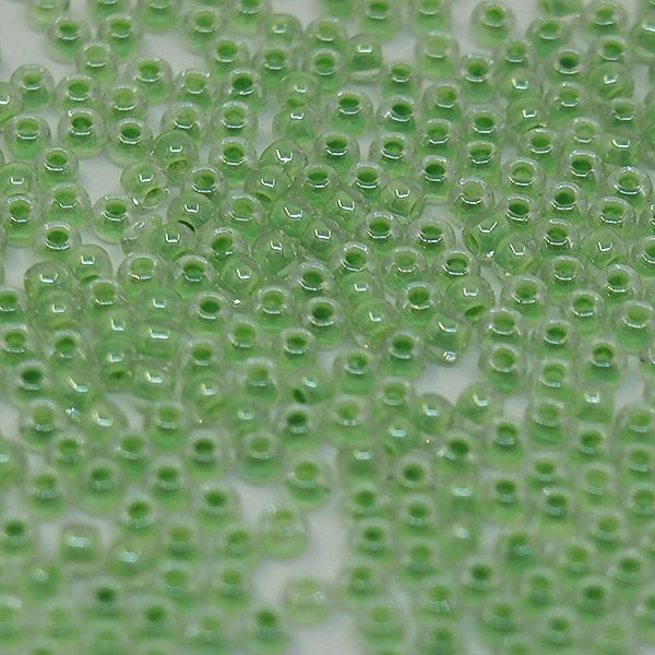 Бисер круглый 11/0 #0354 Окрашенный изнутри, хрусталь/мятный