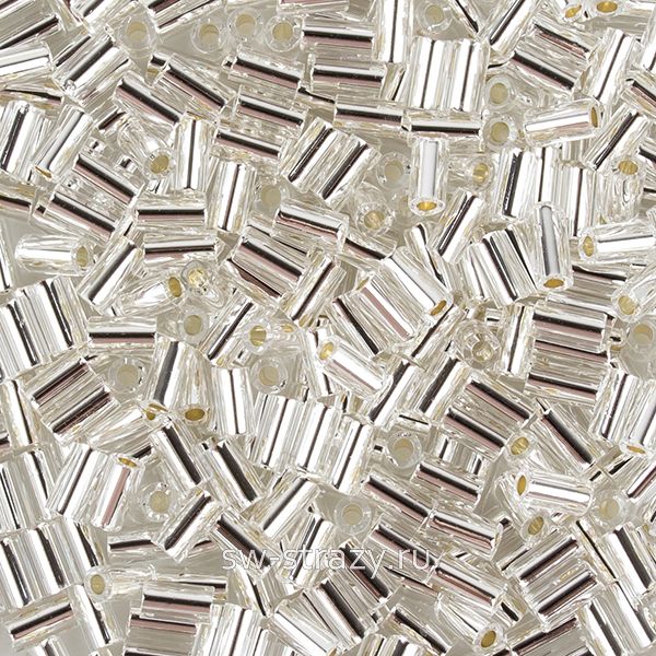 Бисер стеклярус 3 mm #0021 серебристый