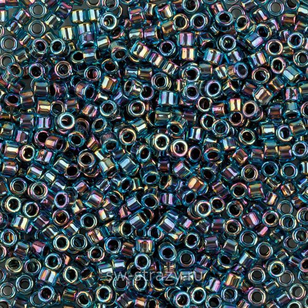 Бисер Treasures 11/0 #0248 Окрашенный изнутри аква\черный